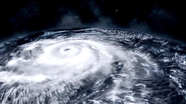 Ciclonone Rotazione Lenta Visto Dall Occhio Spaziale Grande Tifone Uragano — Video Stock