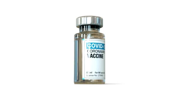 Covid Coronavirus Vaccine Production Model Vials Background — 图库视频影像