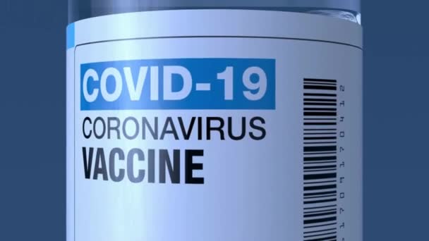 Corona病毒Covid 19疫苗瓶Sars Cov 疫苗批量3D渲染动画 无缝圈4K — 图库视频影像