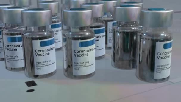 Koncepcja Ludzi Szczepiących Koronawirusów Leki Farmakologiczne Przeciw Pandemii Covid Pętli — Wideo stockowe