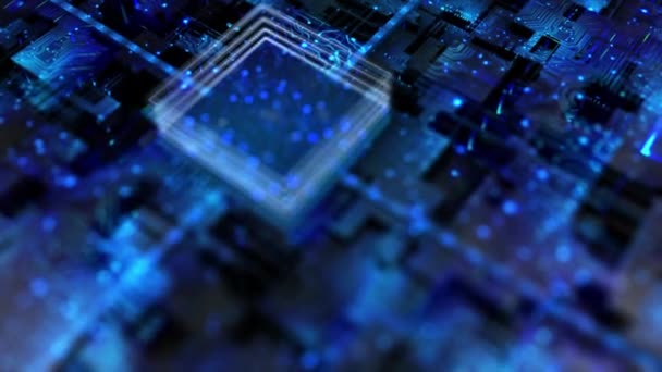 Processore Elettronico Con Intelligenza Artificiale Data Network Virtual Reality Quantum — Video Stock