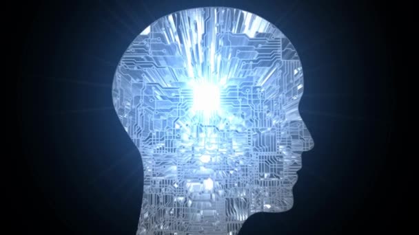 Künstliche Intelligenz Elektronisches Gehirn Das Durch Maschinelles Lernen Von Prozessoren — Stockvideo