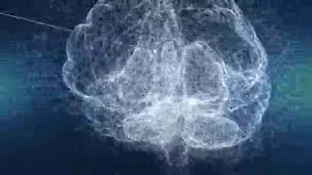 Sztuczna Inteligencja Tła Animacji Mózgu Analiza Przepływu Dużych Danych Koncepcje — Wideo stockowe