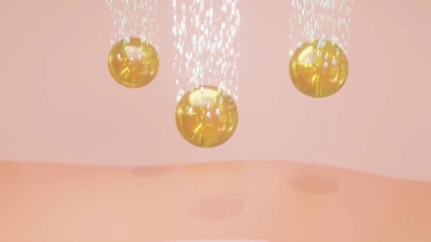 Animatie Skin Serum Vitamine Illustratie Achtergrond Concept Huidverzorging Cosmetica Oplossing — Stockvideo