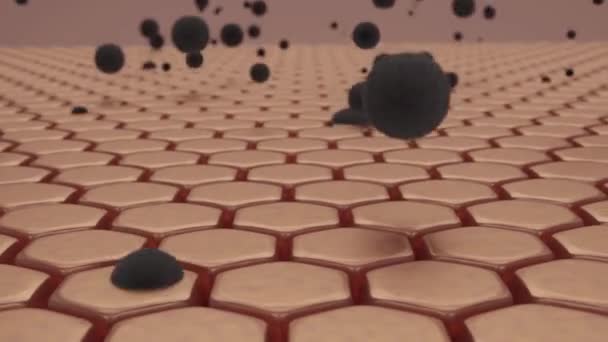 Partículas Polvo Que Caen Través Las Células Piel Dermatología Animación — Vídeo de stock