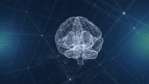 Sztuczna Inteligencja Tła Animacji Mózgu Analiza Przepływu Dużych Danych Koncepcje — Wideo stockowe