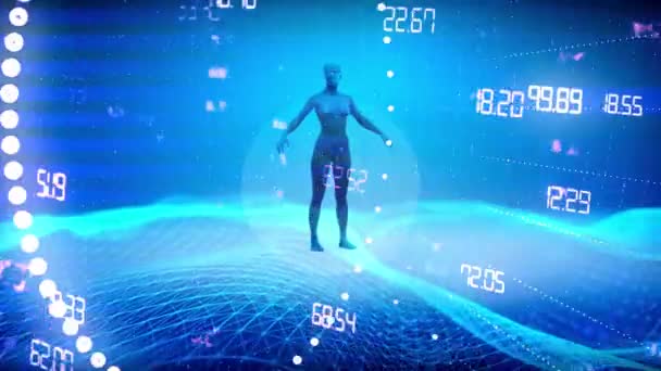 Scanner Corpo Intelligenza Artificiale Biometrica Ricerca Medica Invenzione Tecnologia Concetto — Video Stock