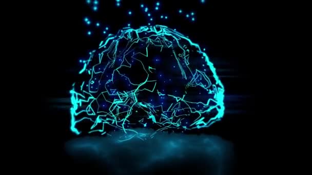 Τεχνητή Νοημοσύνη Υπόβαθρο Κινουμένων Σχεδίων Του Εγκεφάλου Μεγάλη Ανάλυση Ροής — Αρχείο Βίντεο