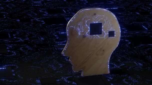 Искусственный Интеллект Animation Digital Technology Human Mind Person Face Абстрактная — стоковое видео