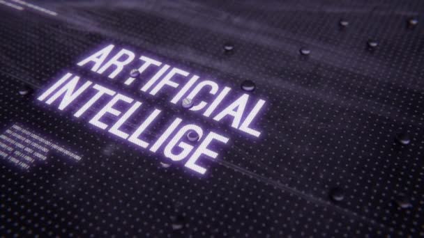 Kunstmatige Intelligentie Tekst Het Scherm Animatie Achtergronden — Stockvideo