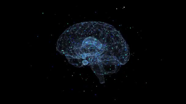 Intelligenza Artificiale Cervello Concetto Astratto Macchina Apprendimento Animazione Senza Soluzione — Video Stock