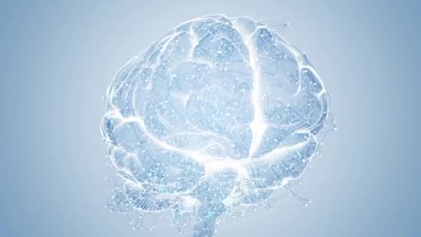 Tecnología Inteligencia Artificial Blue Brain Animation Digital Data Concept Red — Vídeos de Stock