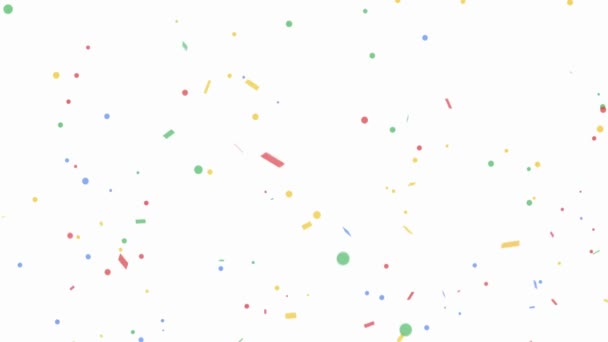 Confete Sobre Fundo Branco Natal Abstrato Decorações Colorido Espumante Confete — Vídeo de Stock