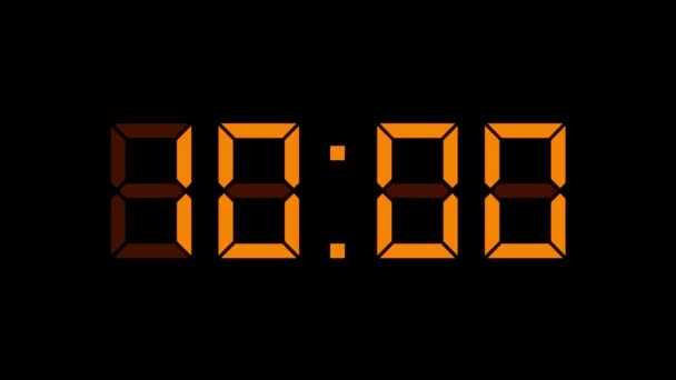Seconden Countdown Timer Met Digitale Nummers Zwart Digitale Technologie Achtergrond — Stockvideo
