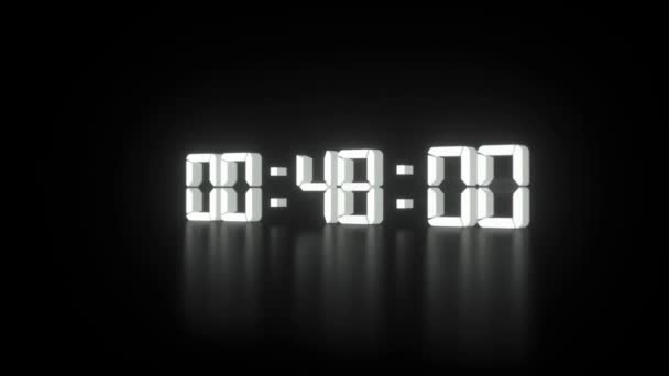 Seconden Countdown Countdown Timer Met Digitale Nummers Zwart Digitale Technologie — Stockvideo