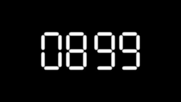 黒の数字で10秒カウントダウンタイマー デジタル技術の背景 LcdピクセルLedディスプレイのテクスチャ — ストック動画