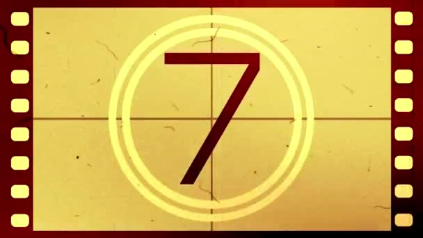 Film Countdown Film Reel Digitale Countdown Klok Timer Animatie Tot — Stockvideo