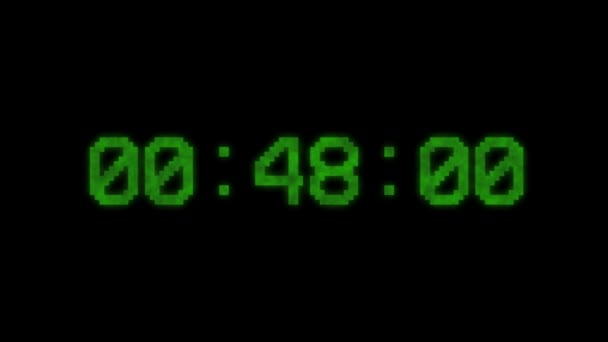 Sekunden Countdown Countdown Countdown Timer Mit Digitalen Zahlen Auf Schwarz — Stockvideo