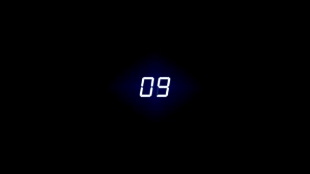 Cyfrowy Numer Animated Countdown Motion Overlay Alpha Stopwatch Tła — Wideo stockowe