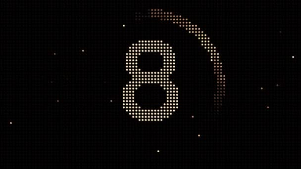 Цифровий Футуристичний Анімований Зворотний Відлік 10S Motion Overlaying Alpha Stopwatch — стокове відео