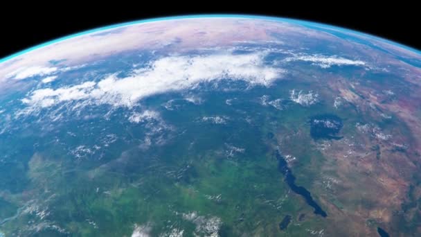 Hermosa Tierra Planeta Animación Planeta Mundial Del Espacio Satélite Estrellas — Vídeo de stock