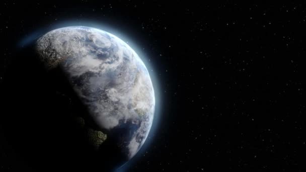 Planeta Ziemia Widok Orbity Kosmicznej Powierzchnia Geograficzna Chmury Render Animacja — Wideo stockowe