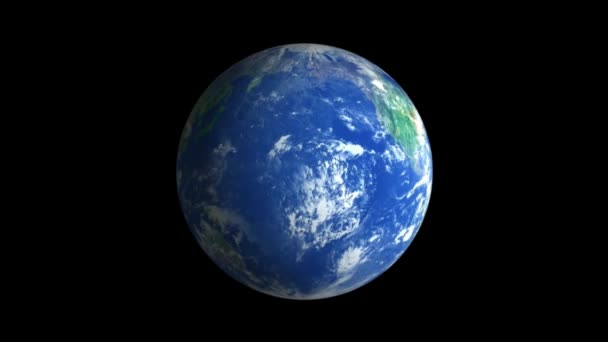 地球の回転 黒の背景に隔離された3Dレンダリング グローバルビジネスとコミュニケーション — ストック動画