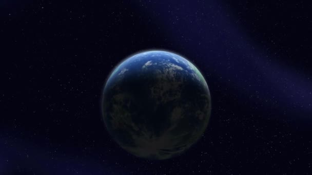 Gerçekçi Coğrafya Haritası Yüzeyine Sahip Dünya Gezegeni Yörüngesel Animasyon Konsept — Stok video