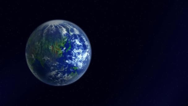 Bela Animação Planeta Terra Espaço Mundo Planeta Satélite Estrelas Galáxia — Vídeo de Stock