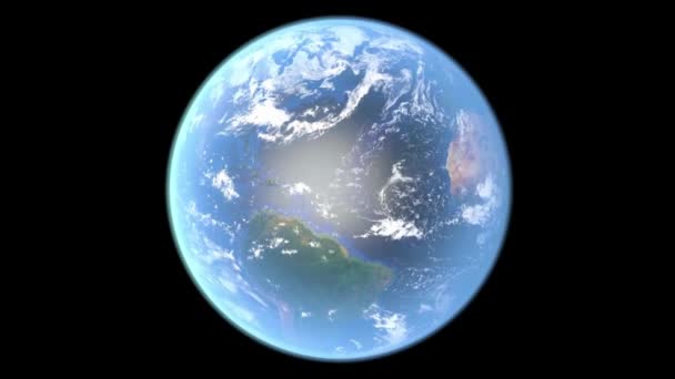 Réaliste Terre Tour Tour Planète Tournante Globe Terrestre Boucle Animation — Video