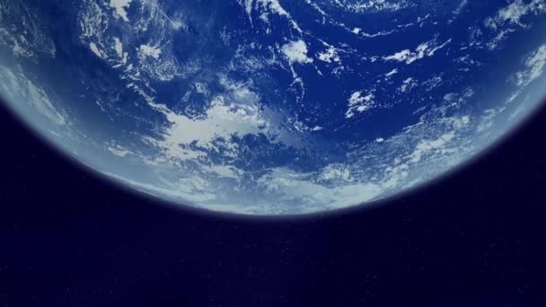 3Dアニメーション 現実的な地球を回転させる 世界的な宇宙探査宇宙旅行の概念抽象的 — ストック動画