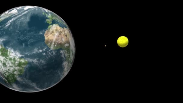 Планета Земля Вид Орбиты География Поверхности Облака Рендер Вращающейся Анимации — стоковое видео