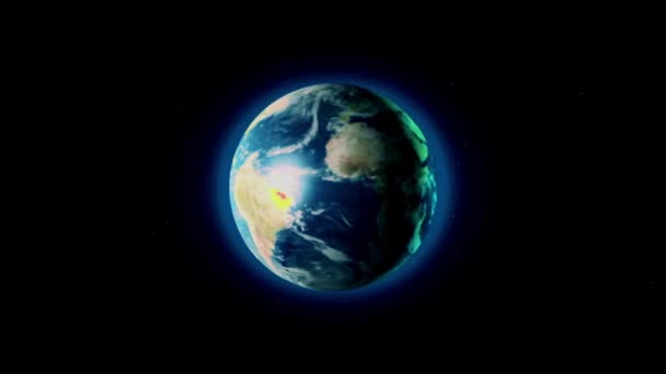 Planet Earth Globe World Animation Concept Global Continent Space Presentation — Stock Video