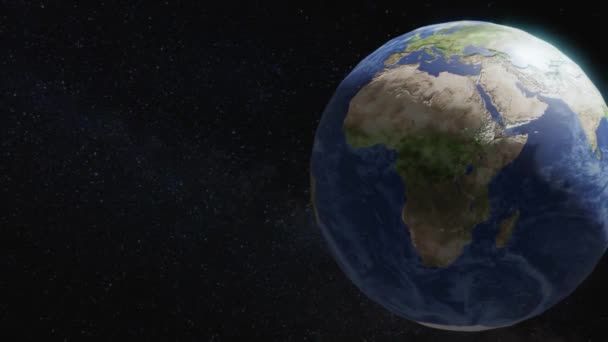 Planet Bumi Tampilan Dari Orbit Ruang Permukaan Geografi Dan Awan — Stok Video