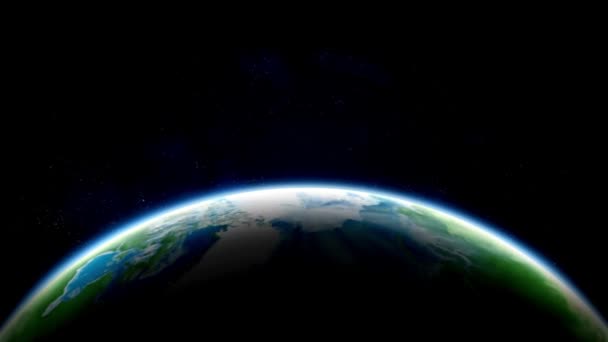 Солнце Встает Планете Земля Ночи День Городским Освещением Сверхреалистичная Анимация — стоковое видео