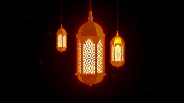 Linternas Ramadán Animadas Fondos Tradicionales Del Oro Islámico Para Las — Vídeos de Stock
