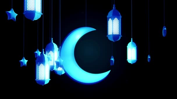Canlandırılmış Slami Ramazan Feneri Özgeçmişi Soyut Mübarek Dini Animasyonuna Giriş — Stok video