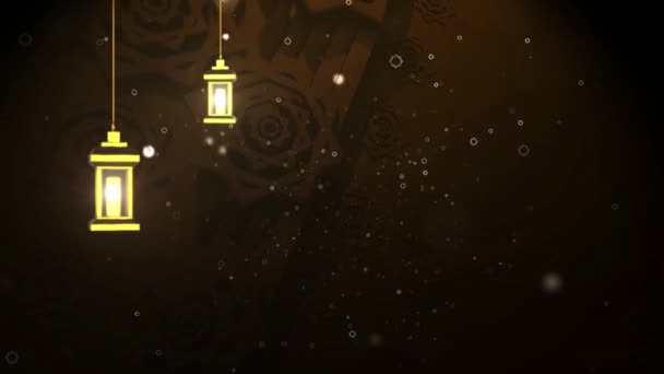 Geanimeerde Islamitische Ramadan Lantaarn Achtergronden Intro Template Abstract Eid Mubarak — Stockvideo
