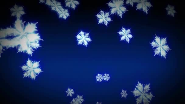 Fond Abstrait Bleu Froid Hiver Noël Nouvel Festif Éclatant Flocons — Video