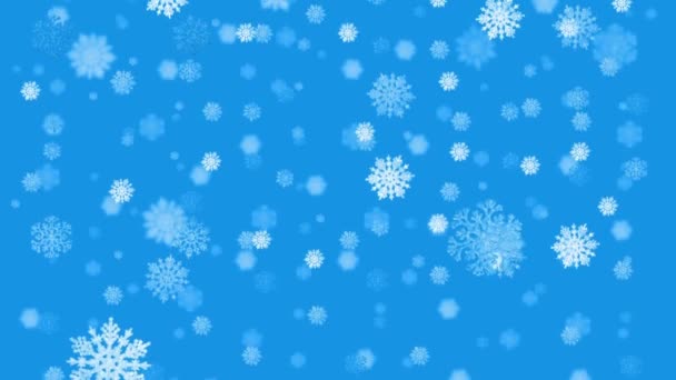 Fondo Abstracto Invierno Caída Copos Nieve Partículas Estrellas Ilustración Navidad — Vídeo de stock