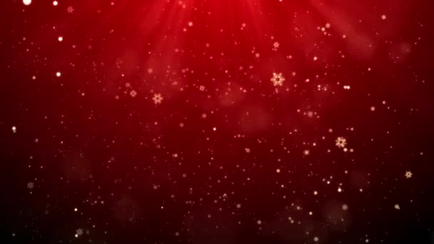 Рождество Снежинка Фон Анимация Конфетти Красном Фоне Рождеством Фон — стоковое видео