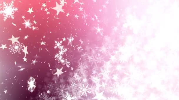 Рождественский Фон Снежинками Падает Снег Счастливого Нового Года Bokeh Красивый — стоковое видео