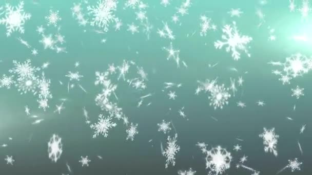 Animação Flocos Neve Caindo Sobre Conceito Fundo Ambiente Inverno Natal — Vídeo de Stock