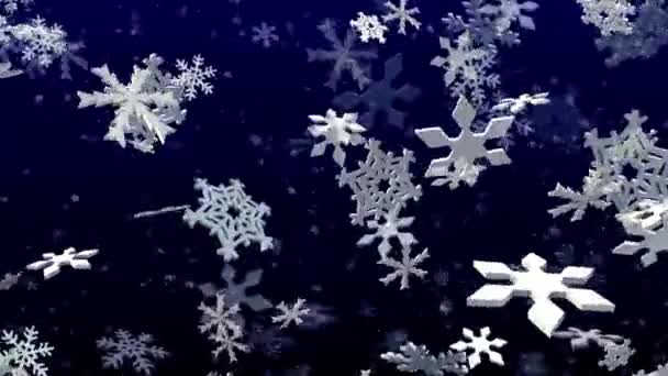 Анимация Снежинок Падающих Зимний Фон Концепция Рождественского Снега Новый Год — стоковое видео