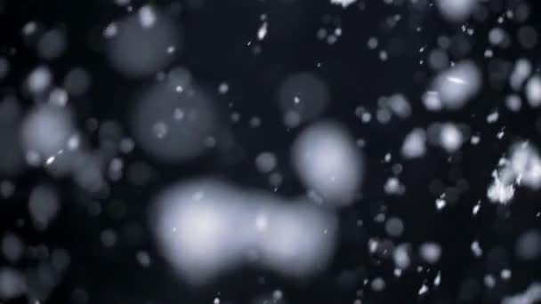 Fondo Feliz Navidad Caída Copos Nieve Con Brillante Luz Blanca — Vídeos de Stock