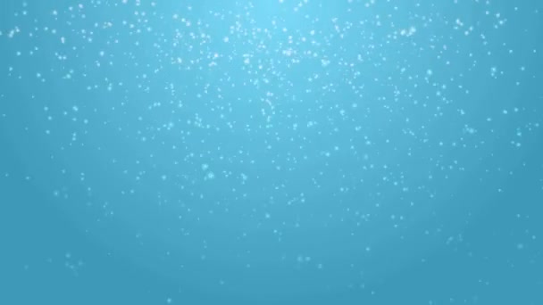 Noel Arkaplanı Kar Taneleri Yavaşça Mavi Bir Gökyüzünden Düşüyor — Stok video