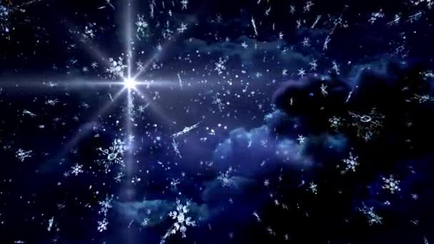 Бесшовный Цикл Снегопад Фон Падающие Частицы Снежинки Конфетти Анимации Рождество — стоковое видео