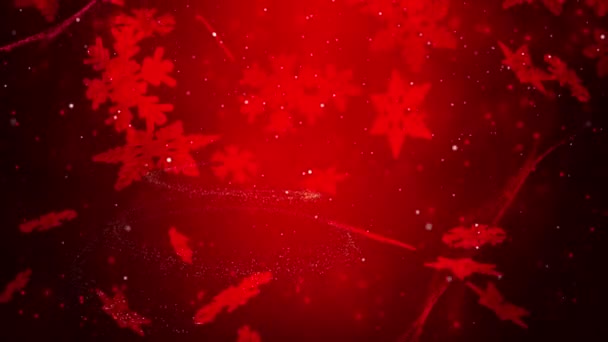 Bela Animação Árvore Natal Flocos Neve Confete Caindo Fluindo Vídeo — Vídeo de Stock