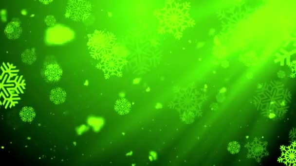 Частицы Снежинки Рождественских Огней Анимации — стоковое видео