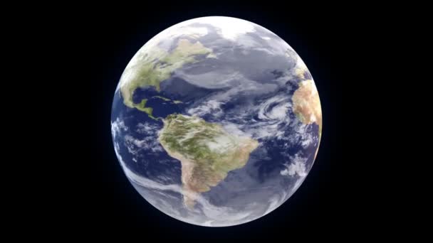 Küre Uydu Görüntüsünde Dönüyor Uzay Teknolojisi Keşiflerinden Dünya Nın Animasyonu — Stok video